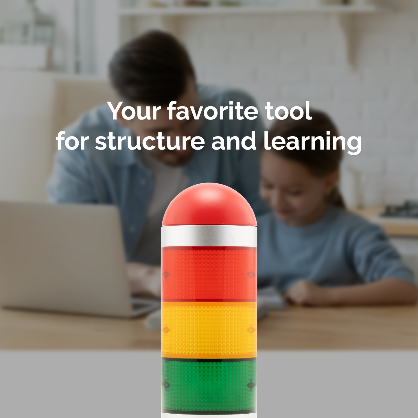 Kadams Visual Timer for Kids with Audio Alarm - Digital Timer for Classroom Teachers Toddler Productivity Time Management Tool Traffic Light Timer 24hr Countdown Press Pause Special Education Silver