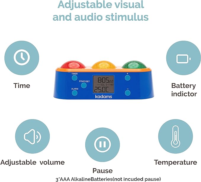 Kadams Horizontal Visual Timer for Kids with Audio Alarm Digital Timer Alarm for Toddler Teachers Classroom Productivity Time Management Tool Light Timer 24hr Countdown Press Pause Orange