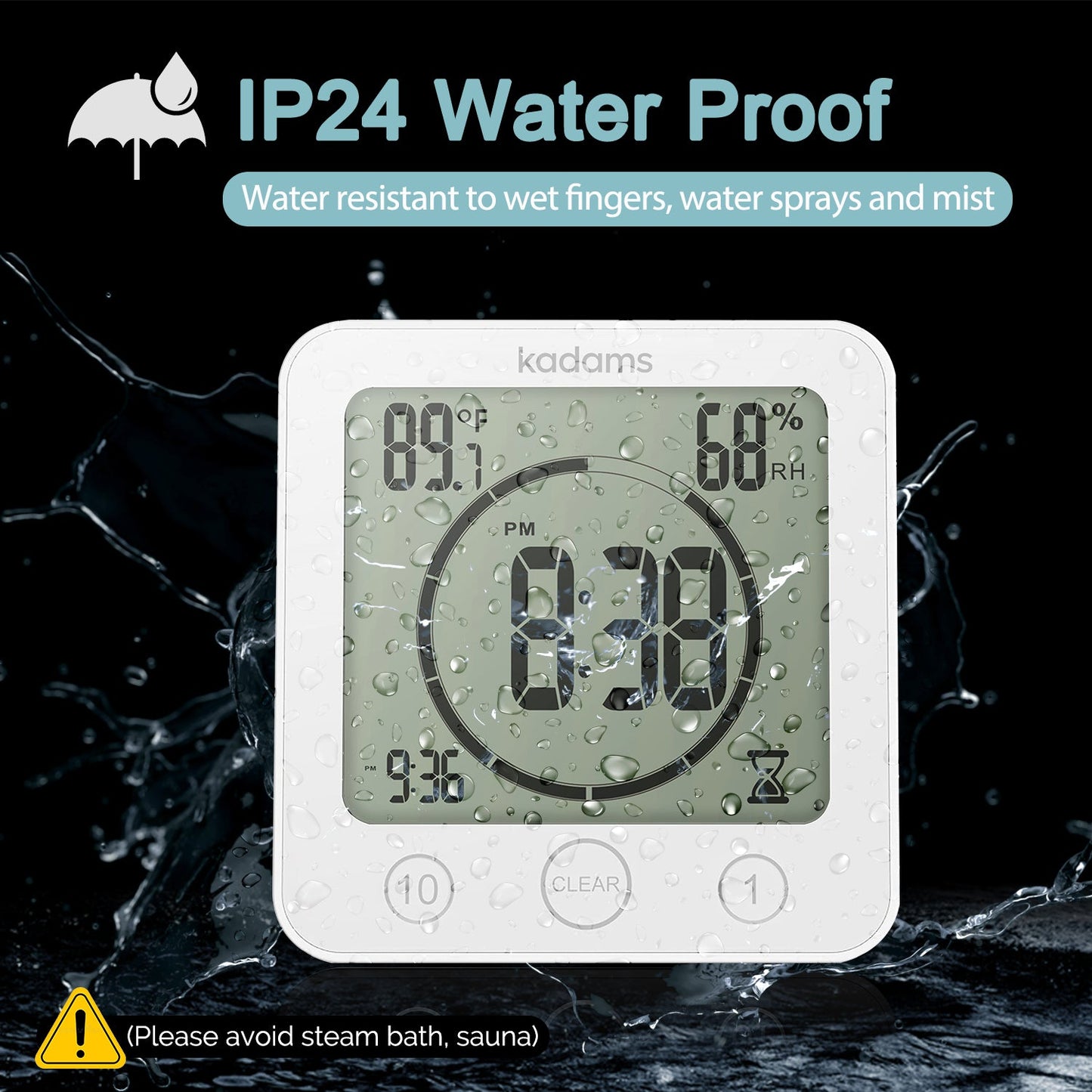 Shower Clock Timer - Waterproof