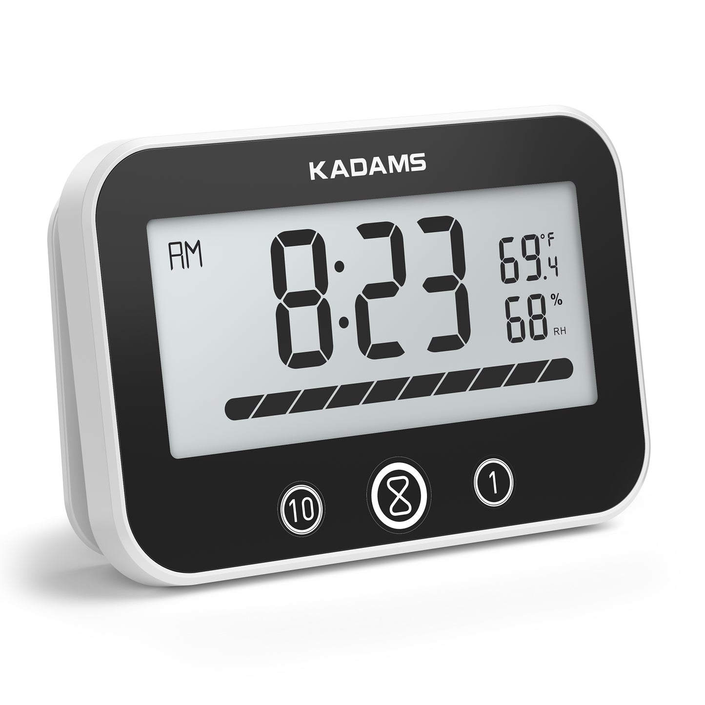 KADAMS Timer Digital Kitchen Timer Clock for Cooking Classroom Kids Bathroom Shower Countdown Count Up Productivity Timer, Waterproof with LCD Display Progress Bar Hanging Suction Cup