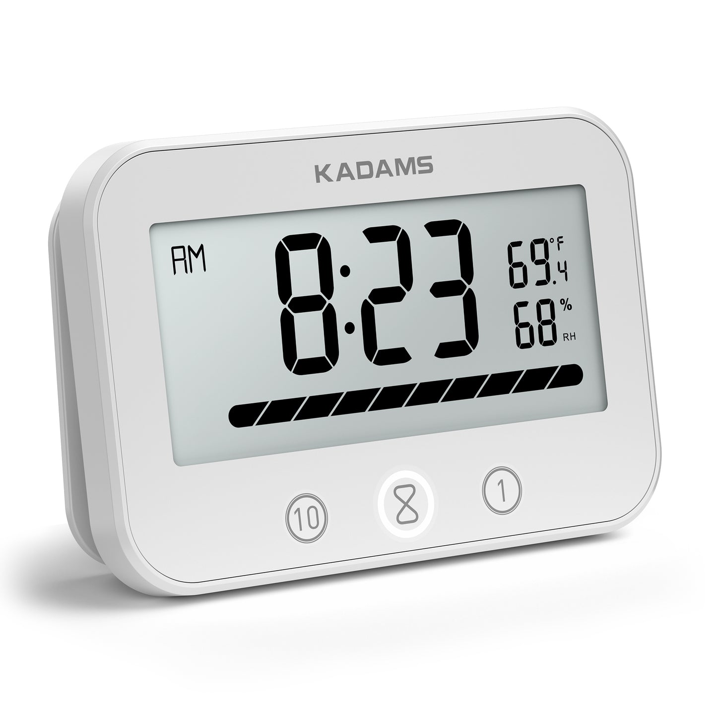KADAMS Timer Digital Kitchen Timer Clock for Cooking Classroom Kids Bathroom Shower Countdown Count Up Productivity Timer, Waterproof with LCD Display Progress Bar Hanging Suction Cup
