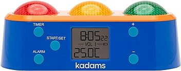 KADAMS Visual Timer for Kids with Audio Alarm Pause Function, 24hr Countdown