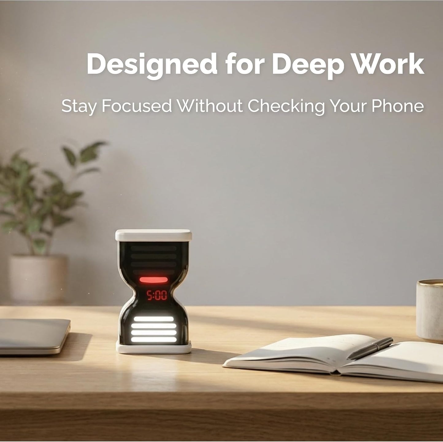 Pomodoro Timer for Productivity, Visual Countdown with Light Flow, Flip Timer 25/5 min, Custom Countdown Count-up, USB-C Rechargeable, Silent Study for Kids Students ADHD Gift Work Classroom Office