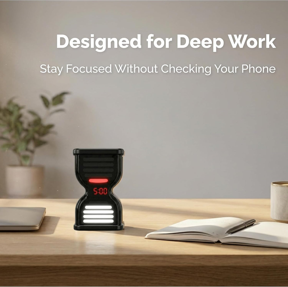 Pomodoro Timer for Productivity, Visual Countdown with Light Flow, Flip Timer 25/5 min, Custom Countdown Count-up, USB-C Rechargeable, Silent Study for Kids Students ADHD Gift Work Classroom Office